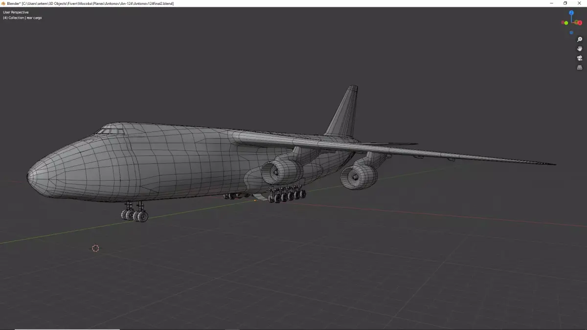 Antonov 124 lowpoly Low-poly 3D model