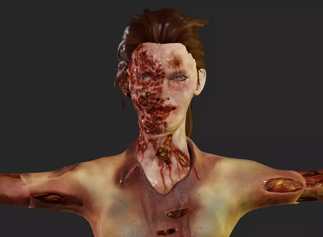 Female Zomebie by Pimmy Free low-poly 3D model