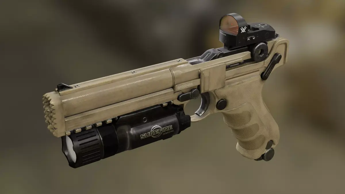Luger P08 Desert Tacticool Low-poly 3D model
