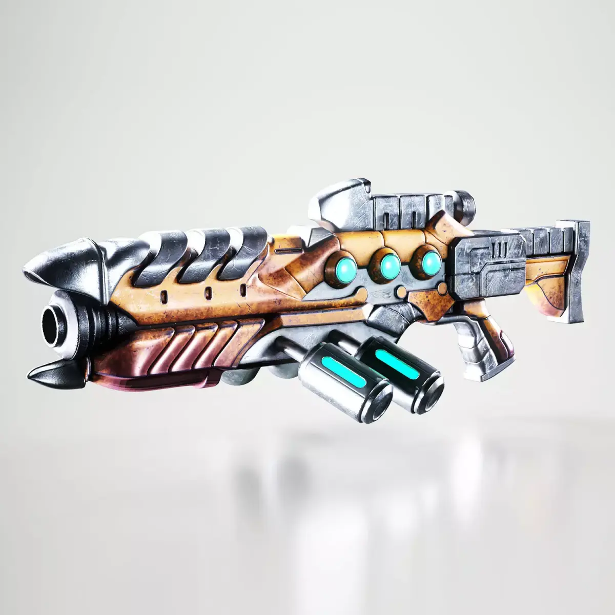 Sci-fi Gun Low-poly 3D model 3