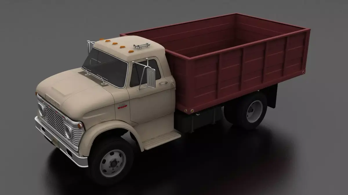 N-Series N-600 Grain Truck 1966 Low-poly 3D model