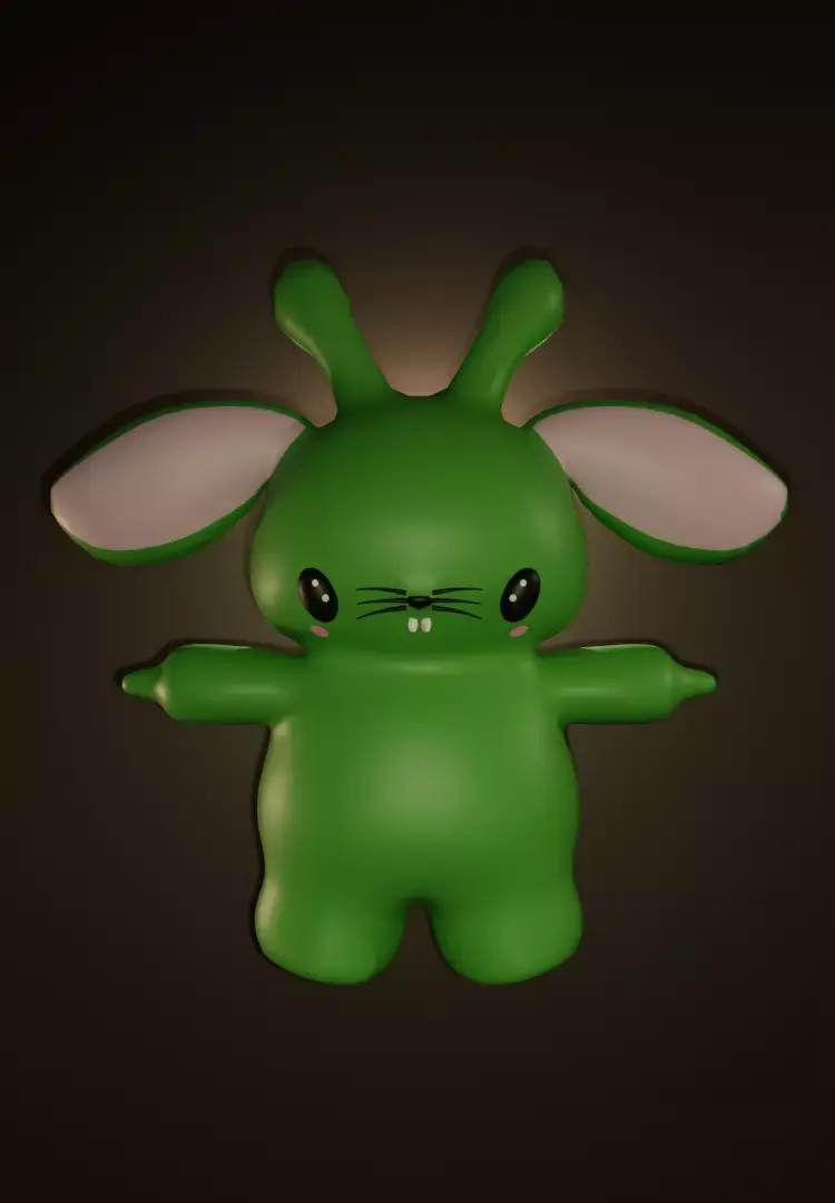 Cute bunny lowpoly 3d  model Low-poly 3D model