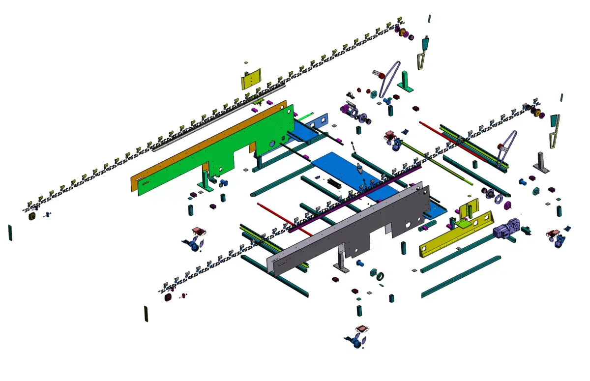 Flame Treatment Conveyor Line  3D model