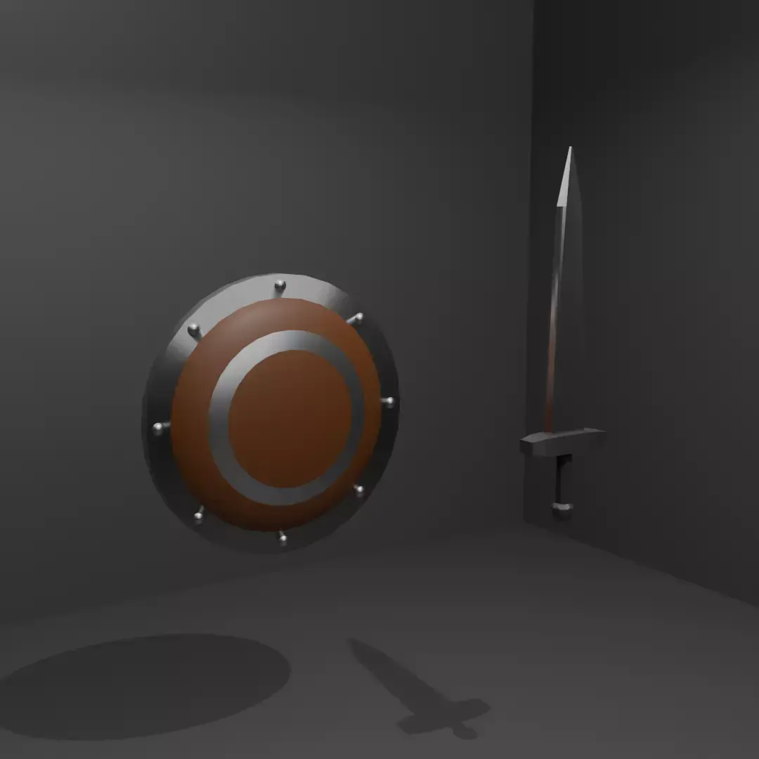 Sword and Shield Low Poly Low-poly 3D model