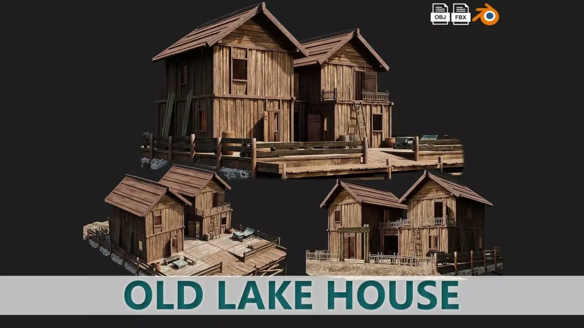 Old Lake House 27 PBR 4K GameReady Low-poly 3D model