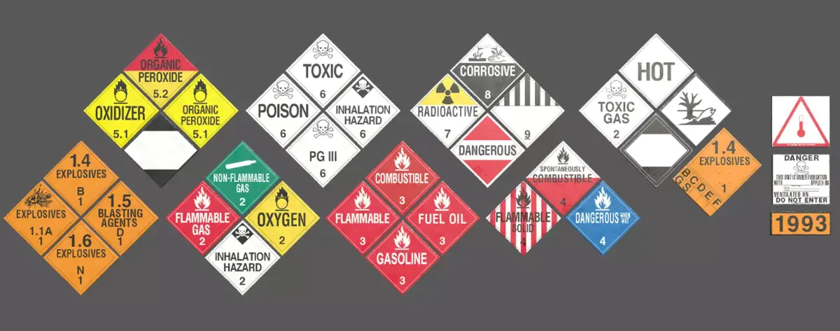 Hazmat Signs PBR 3D model