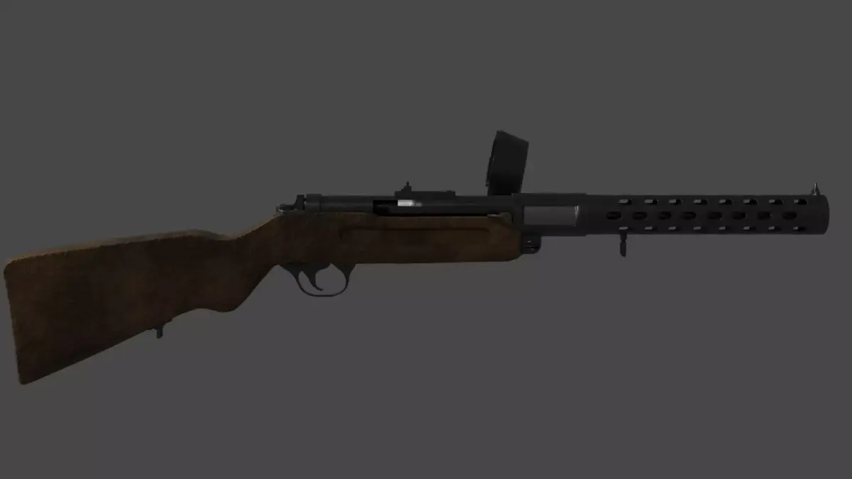 MP-18 low-poly rifle Low-poly 3D model
