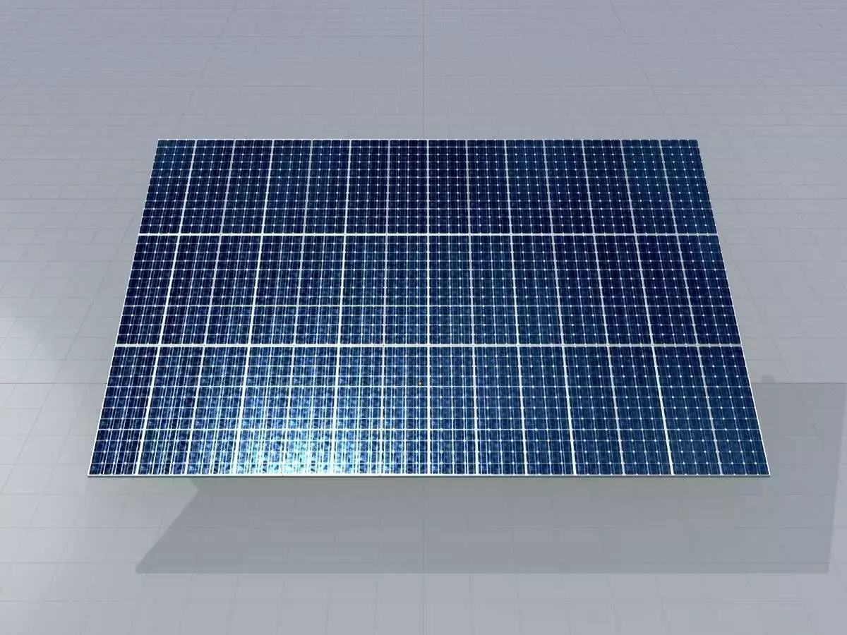 Solar module version 1 width 15000mm tilt angle 20 degrees Low-poly 3D model