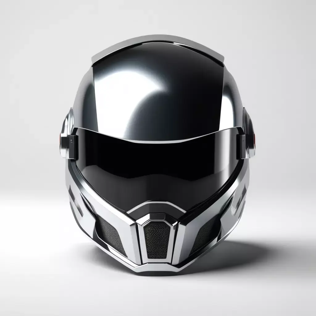 Sleek SciFi Chrome Helmet 3D model