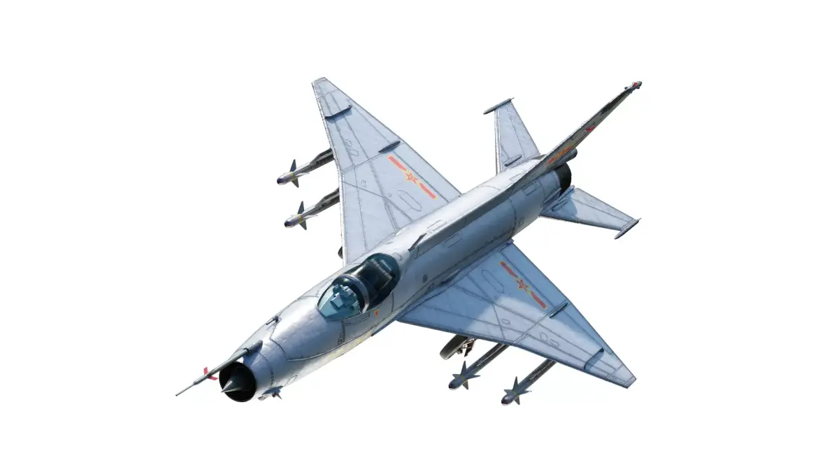 PBR PLAAF J7E J-7E J-7G Fighter Mig-21 Fishbed Low-poly 3D model