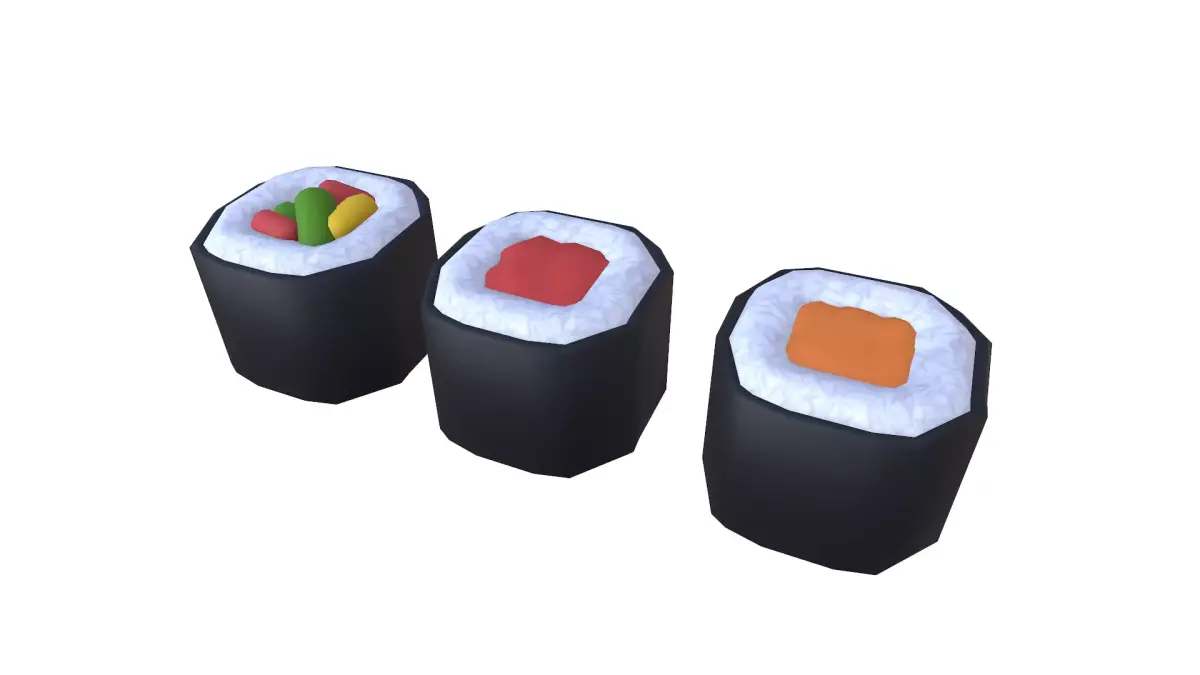 Stylized Sushi Low-poly 3D model purchase