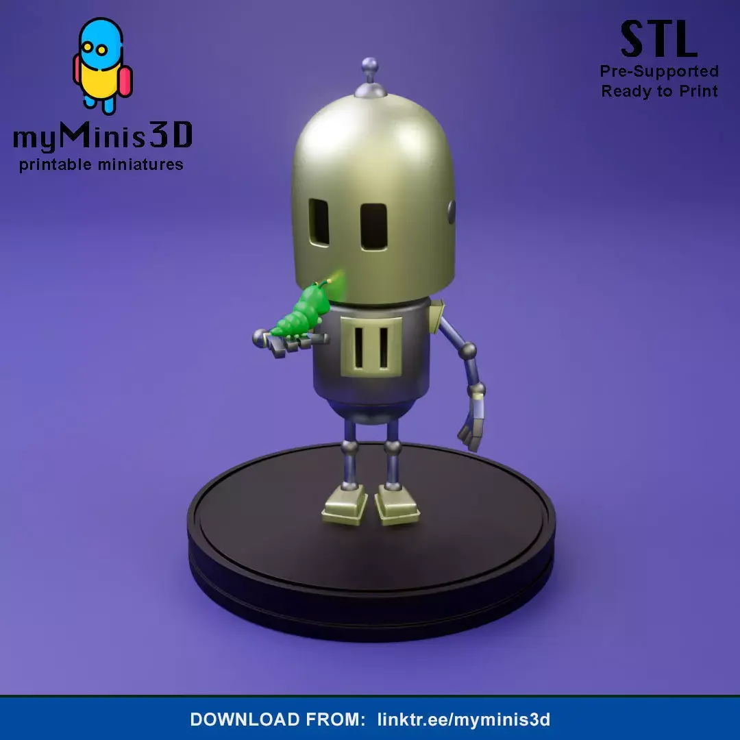 Cute Robot with a Caterpillar Miniature 3D print model