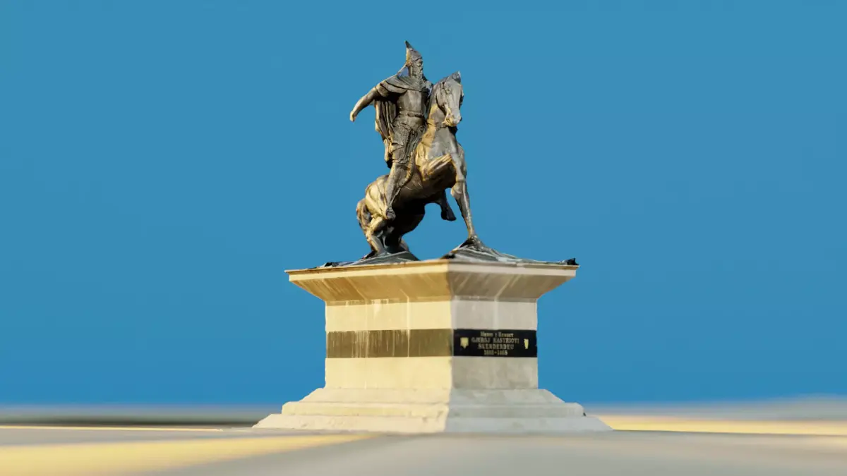 Bust of Skanderbeg in Nena Tereza Square 3D model