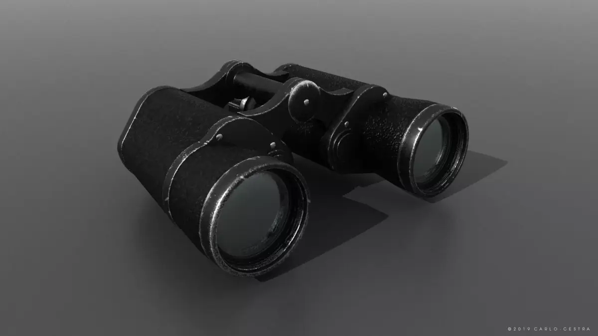 Binocular binoculars Low-poly 3D model