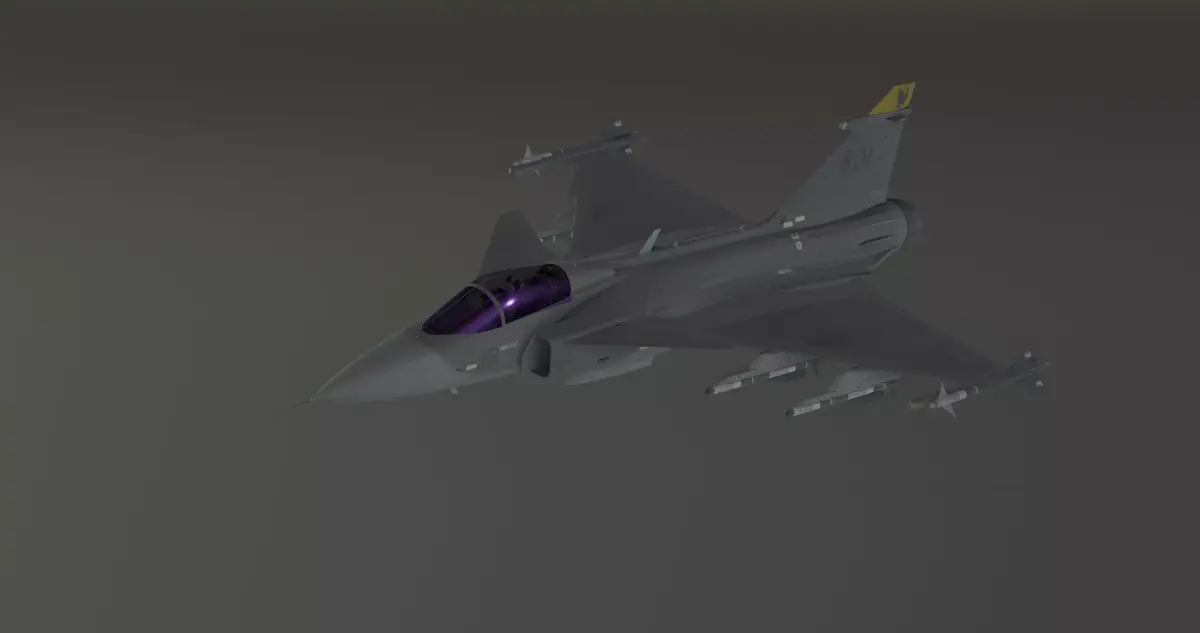 JAS-39C Gripen -  Fighter Jet - Photorealistic Low-poly 3D model