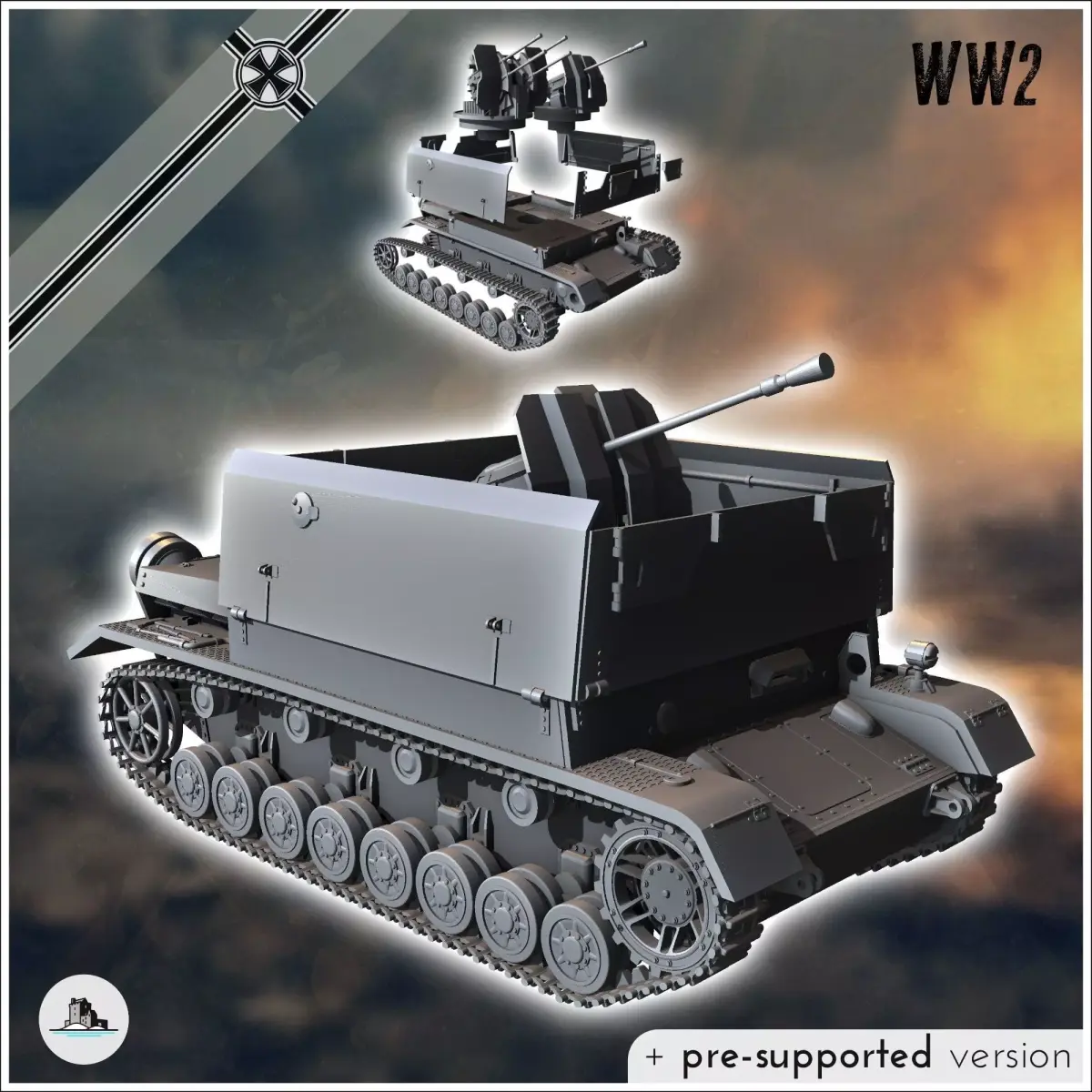 Flakpanzer IV Mobelwagen - miniatures tabletop scenery 3D print model