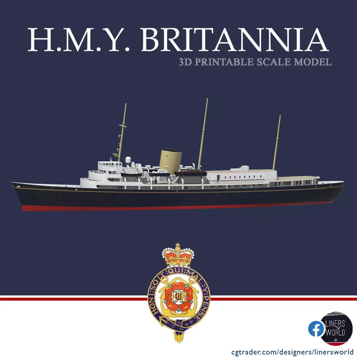 Queen Elizabeth II Royal Yacht HMY BRITANNIA  3D print model
