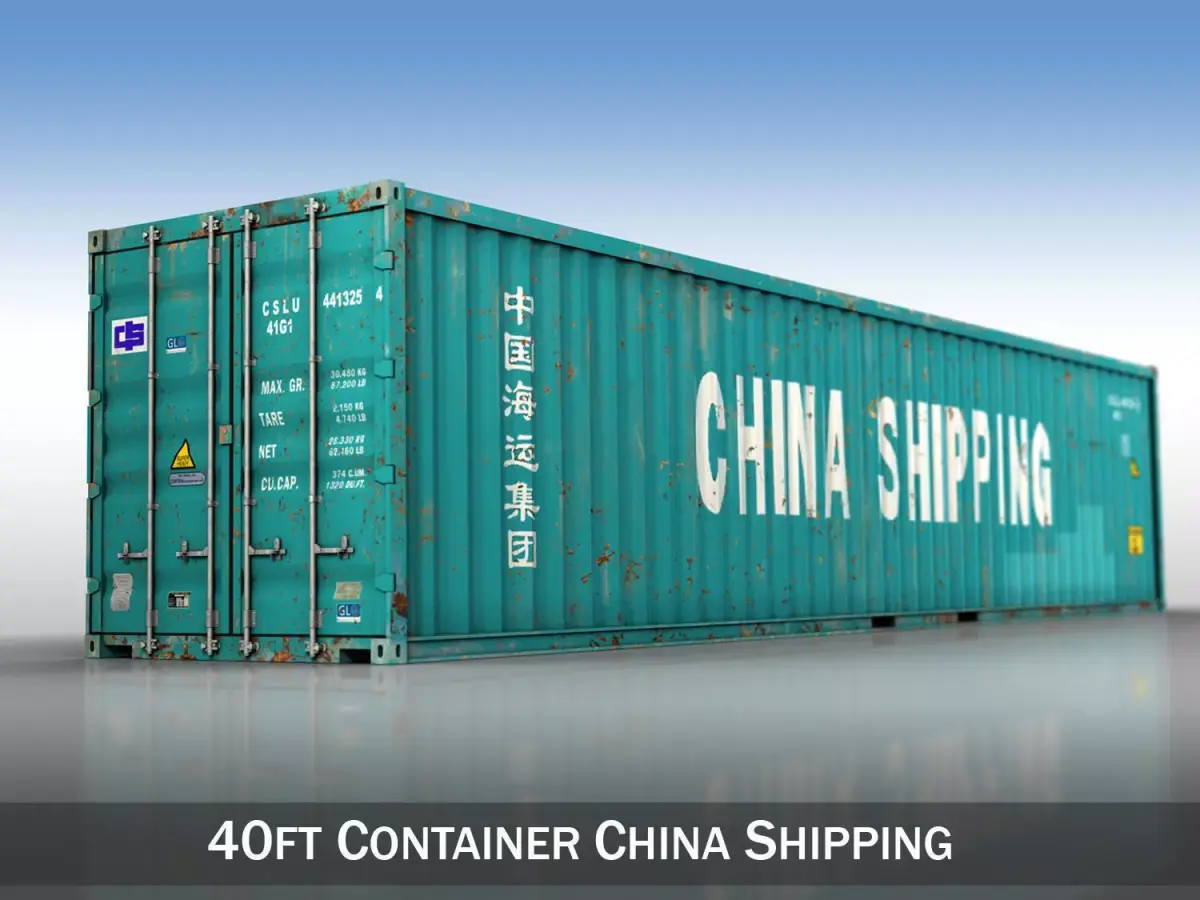 40ft Shipping Container - China Shipping 3D model