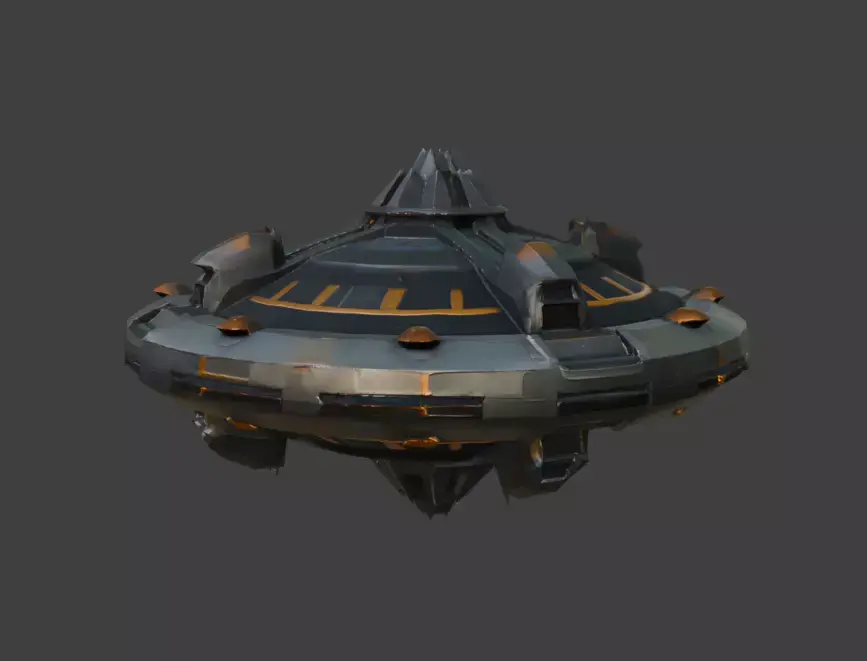 Spaceship  Sci-Fi Game-Ready 3D Model with PBR Textures Low-poly 3D model