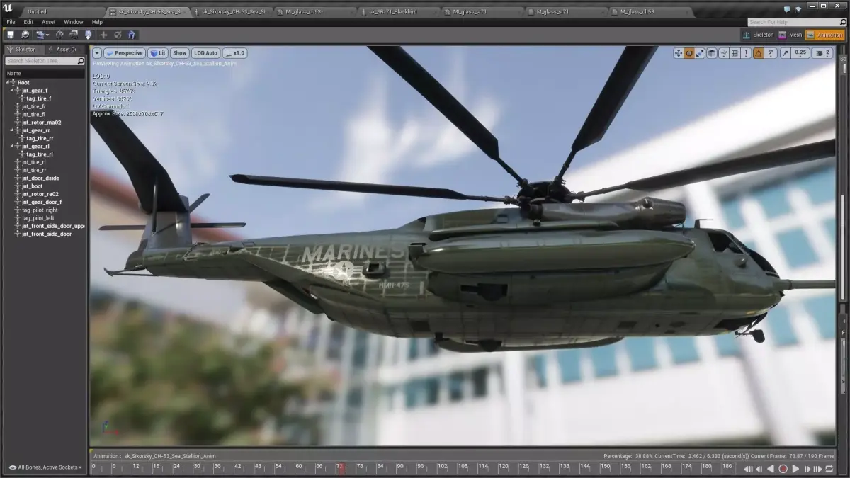 Sikorsky CH 53 Sea Stallion Helicopter Low-poly 3D model