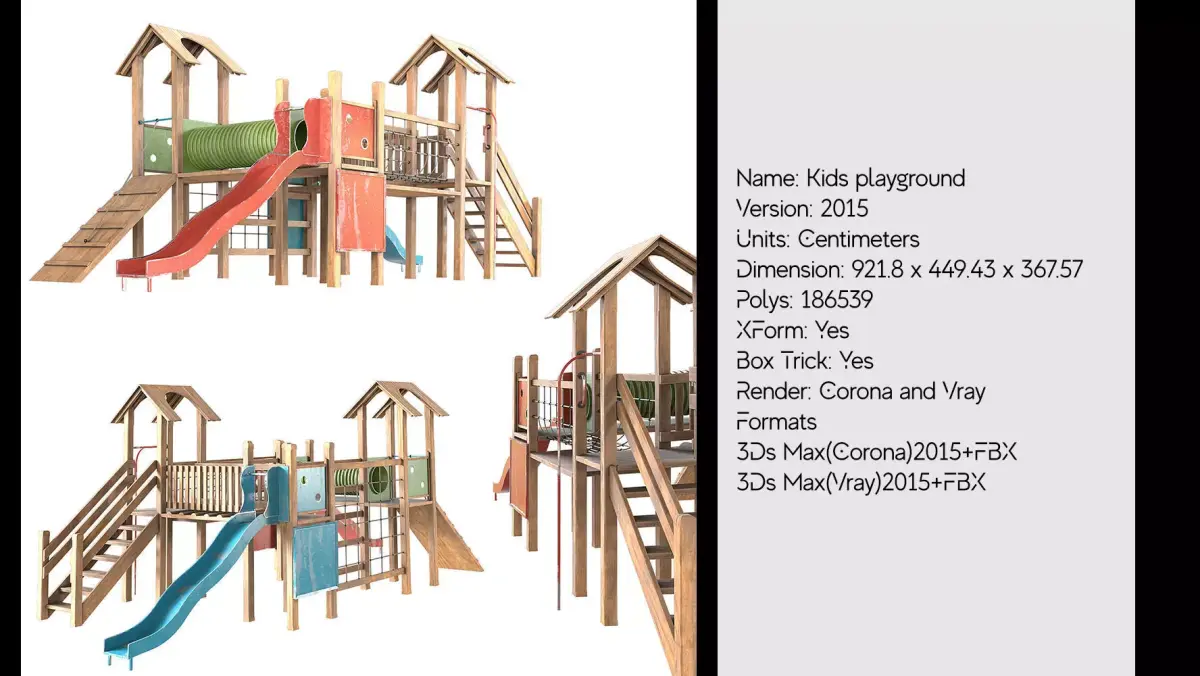 Kids playground 3D model get