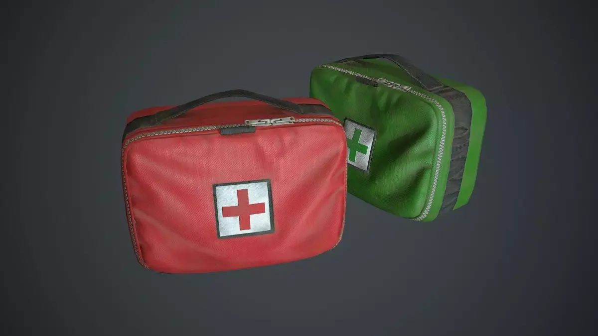 Medkits Bags Fabric Low-poly 3D model