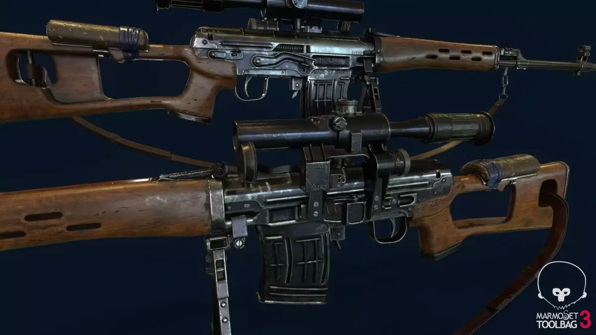 SVD - Dragunov Sniper Rifle  Low-poly 3D model purchase