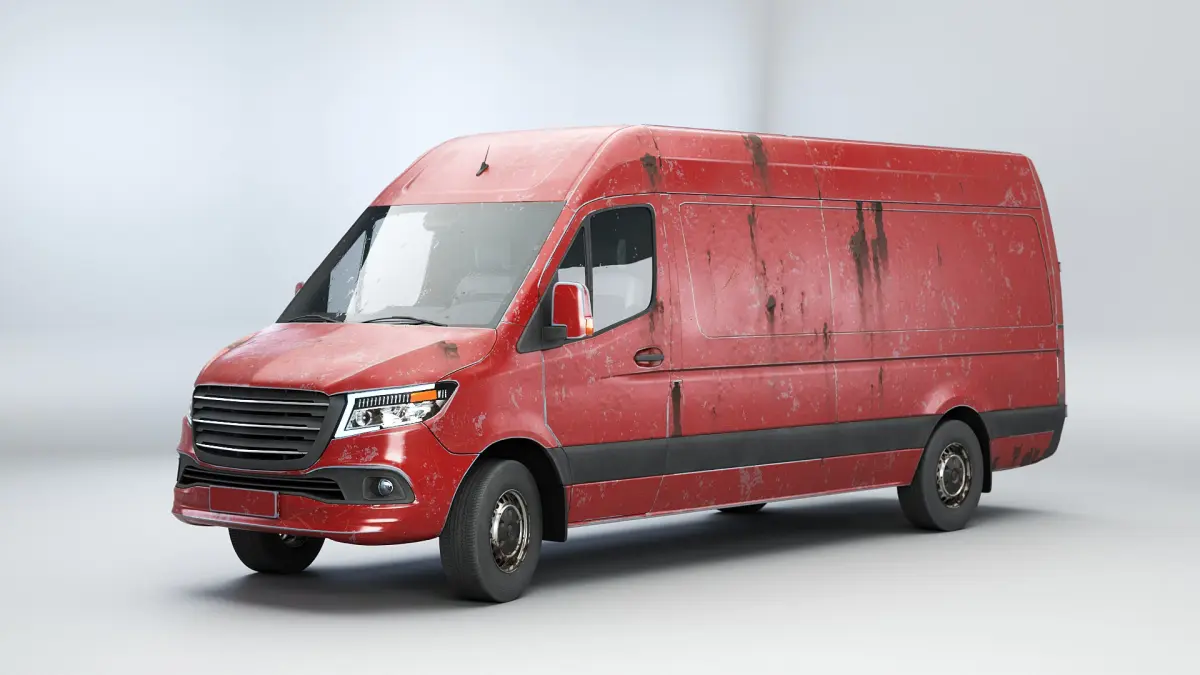 Generic Rusted Euro Long Panel Van 3D model