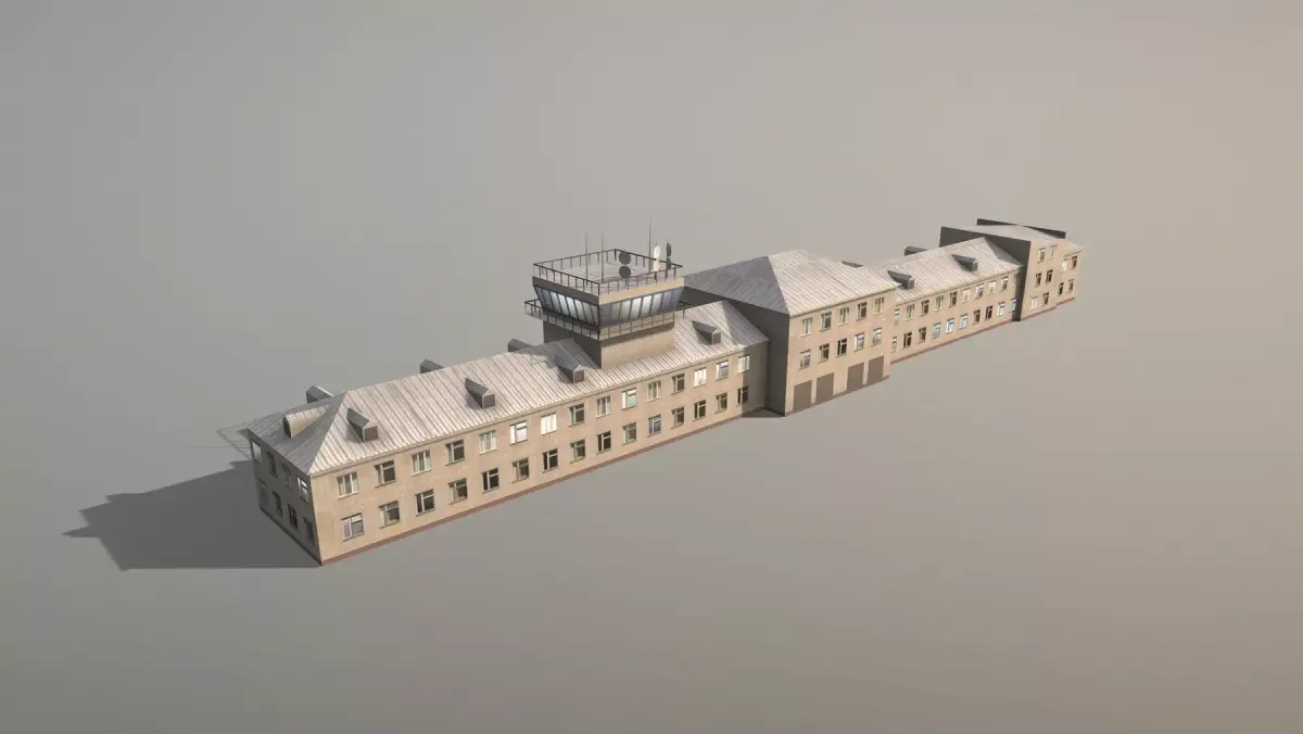 Airport Control Tower USNN-KDP Low-poly 3D model