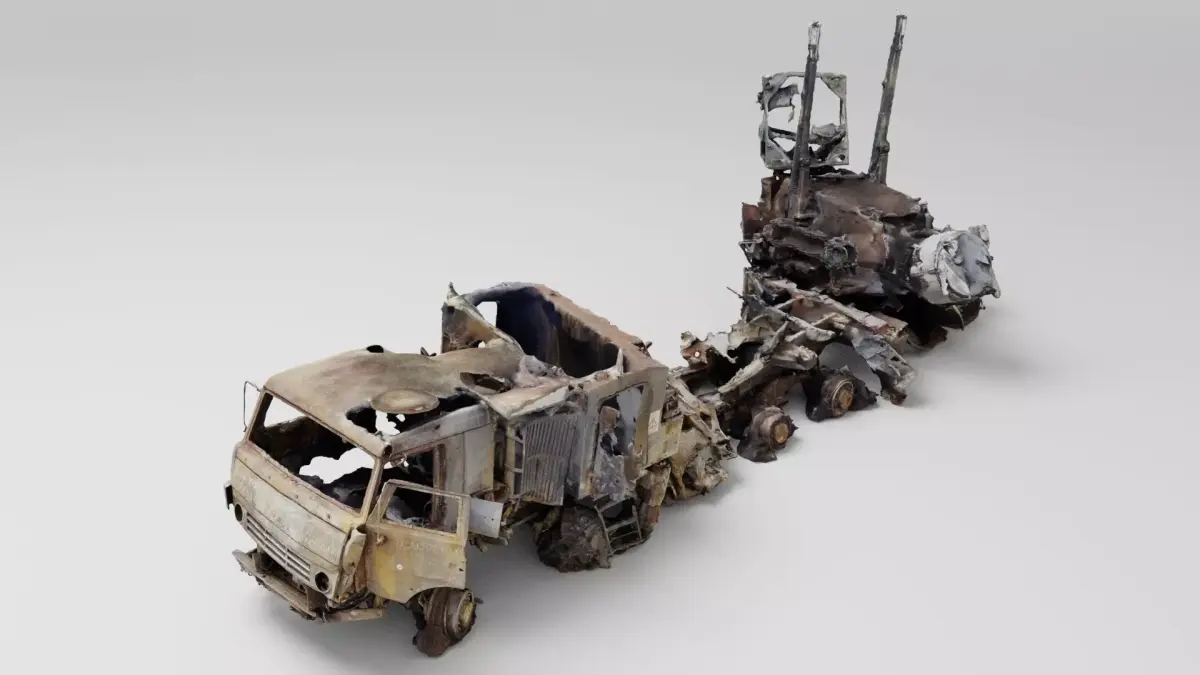 Pantsir-S1 missile system destroyed by Ukrainian army 3D model