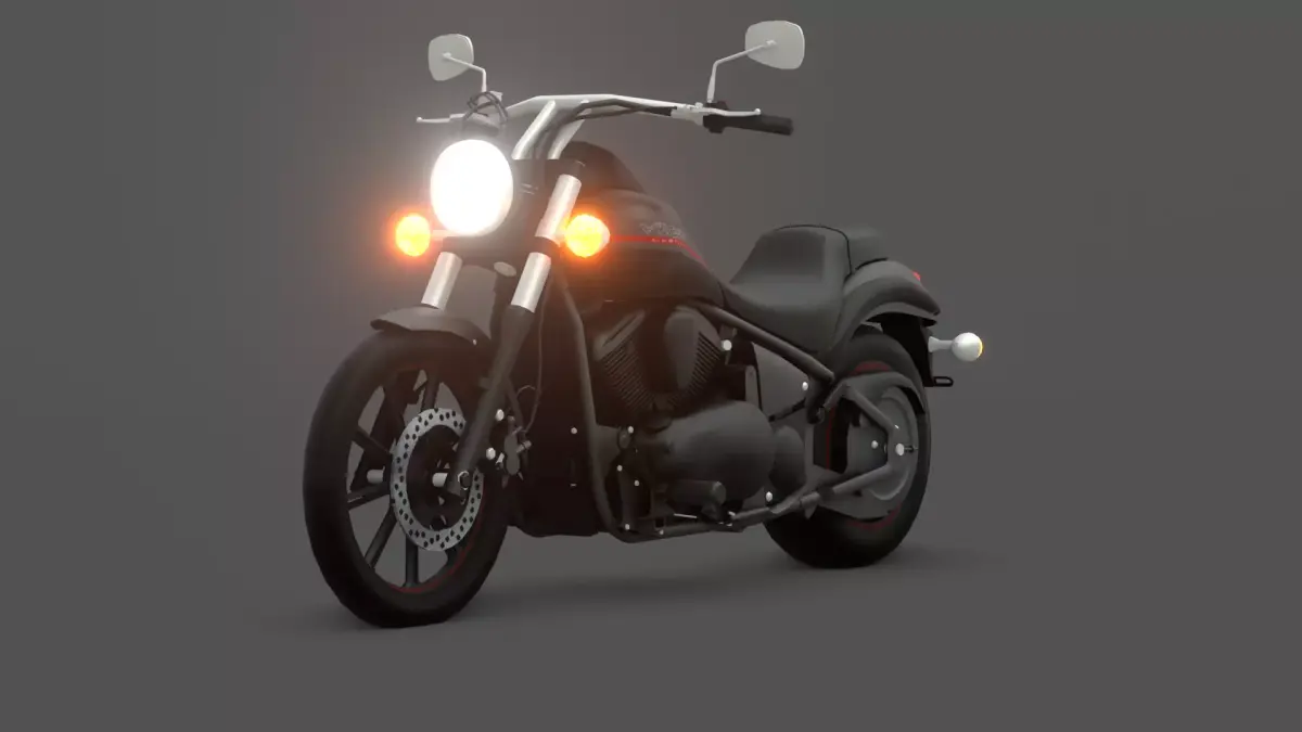 Kawasaki VN900 Custom Cruiser Motorcycle 3D Model Low-poly 3D model