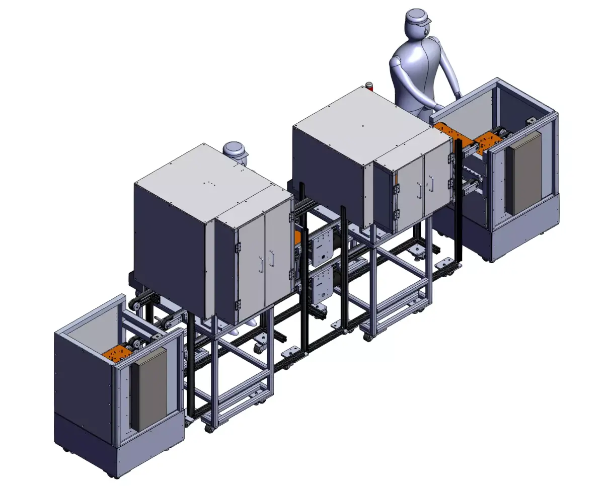 Automated assembly and tightening machine production line 3D model