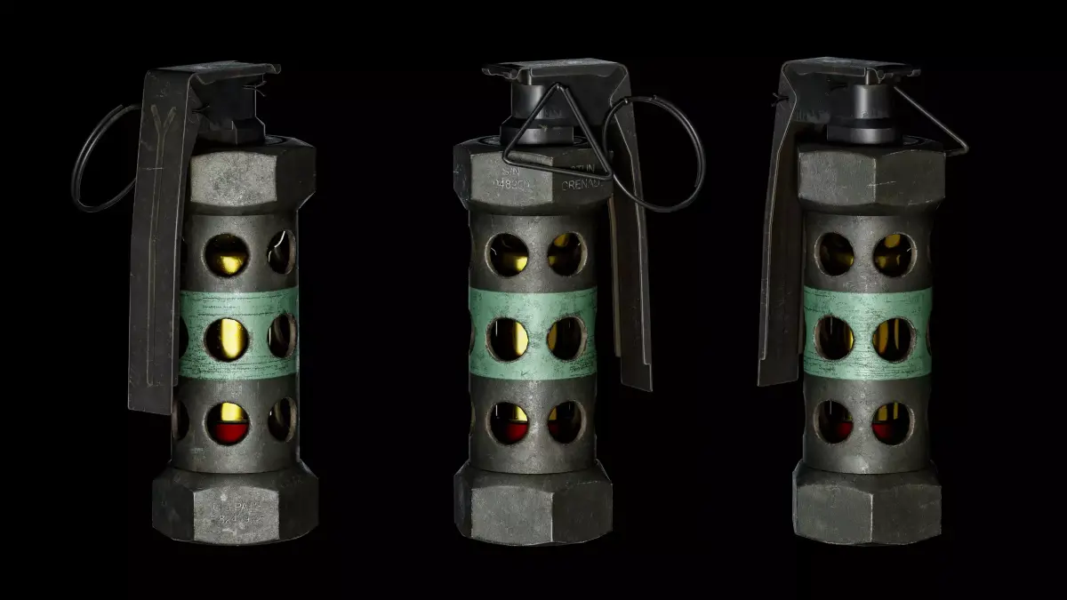 M84 Flash Grenade GAME READY Low-poly 3D model