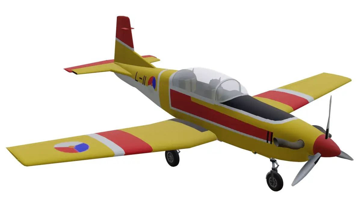 Pilatus PC7 Turbo Trainer Low-poly 3D model