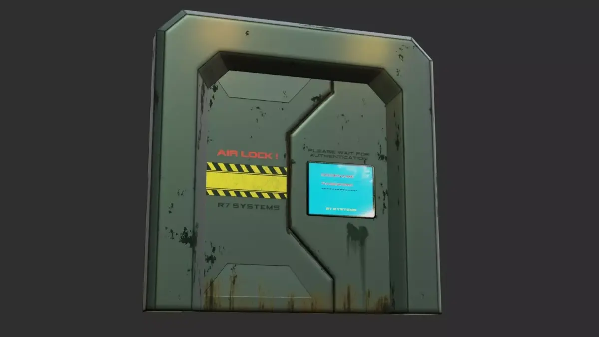 Scifi door Low-poly 3D model order