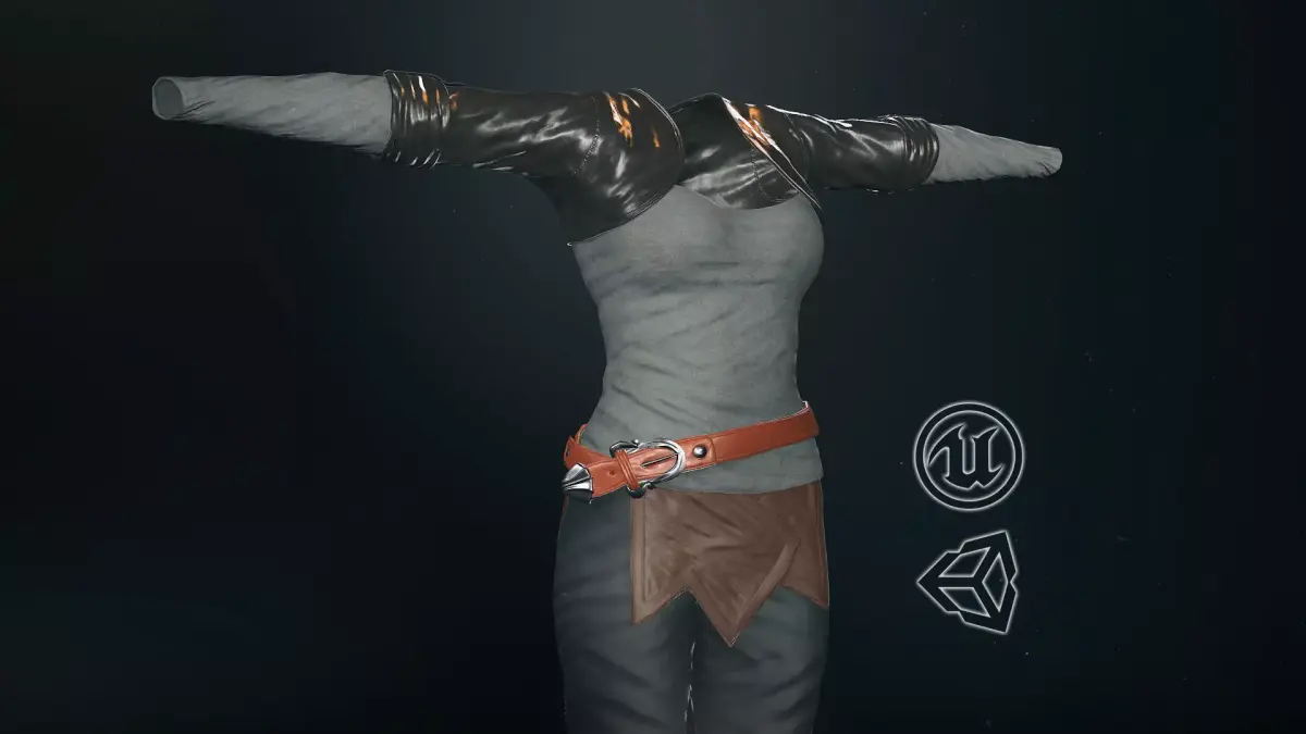 Female Survivor Outfit  Low-poly 3D model
