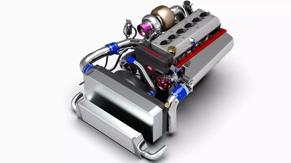 1JZ GTE Turbo Straight 6 Engine Low-poly 3D model
