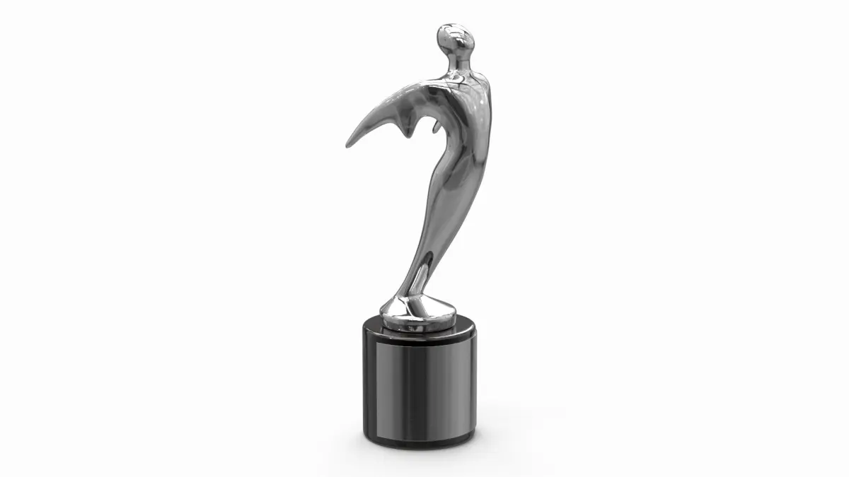 Abstract Human Figure Trophy Silver 3D model