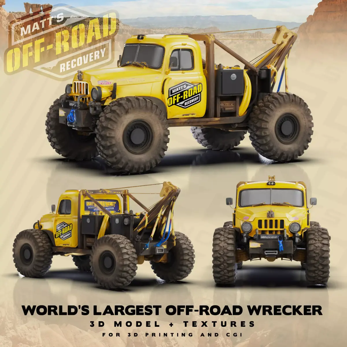 WOLRD LARGEST OFF-ROAD WRECKER MATT OFFROAD RECOVERY REPLICA  3D print model