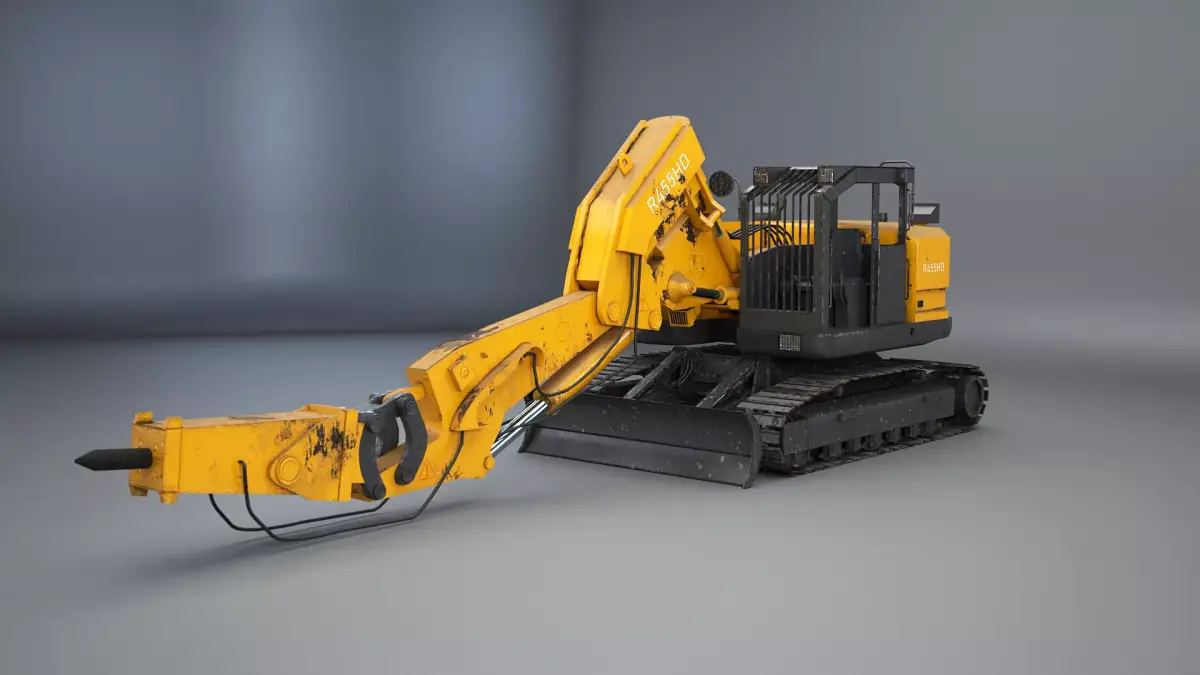 Generic Used Compact Tunnel Excavator Low-poly 3D model