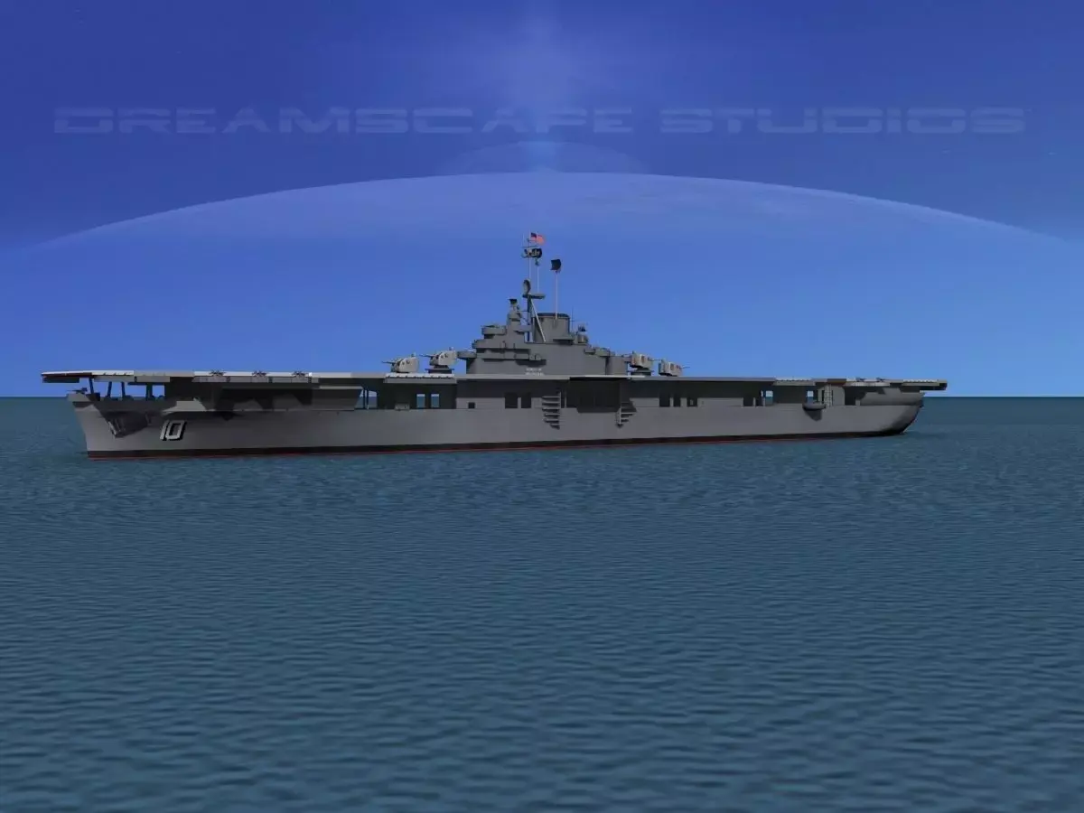 Essex Class Aircraft Carrier CV-10 USS Yorktown 3D model