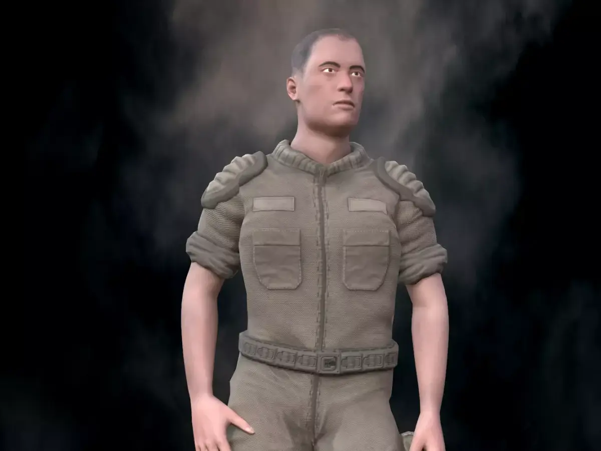 Soldier character - rookie marine grunt Low-poly 3D model