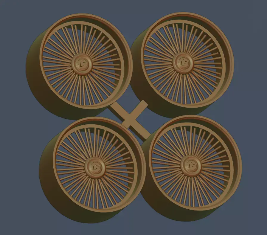 Forgiato wire wheels scale 1-24 1-25 with ring and without ring 3D print model