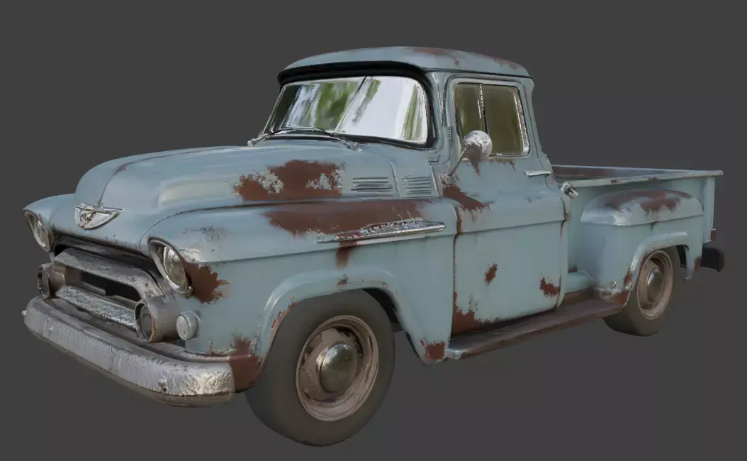 Vintage Rusty Pickup Truck 3D Model 3D model 19