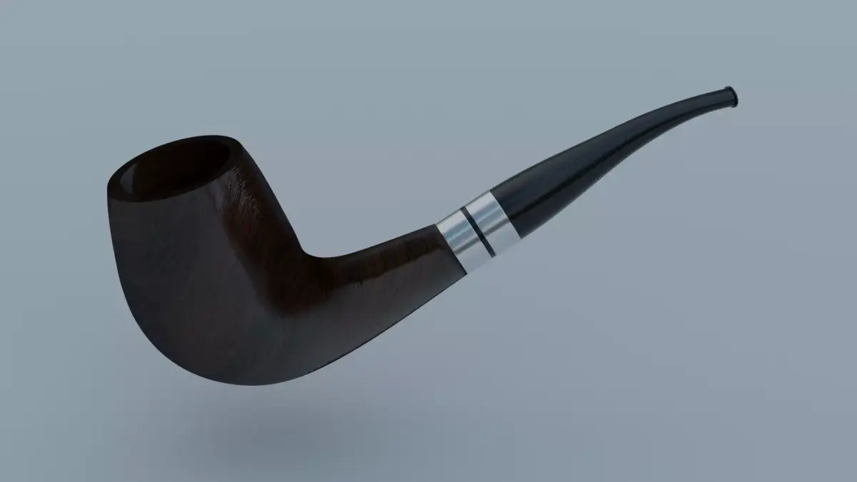 Smoking Pipe Half-Bent Wood 3D model
