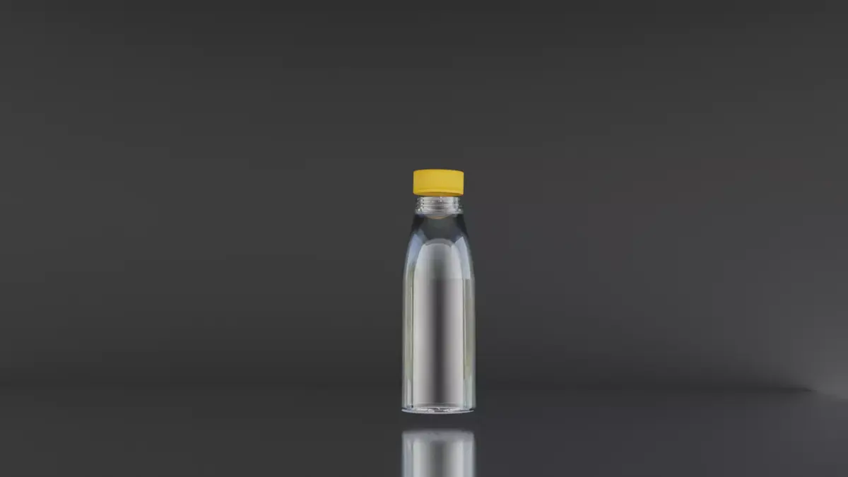 Bottle 3D Model with Yellow Cap Clean Product  Low-poly 3D model