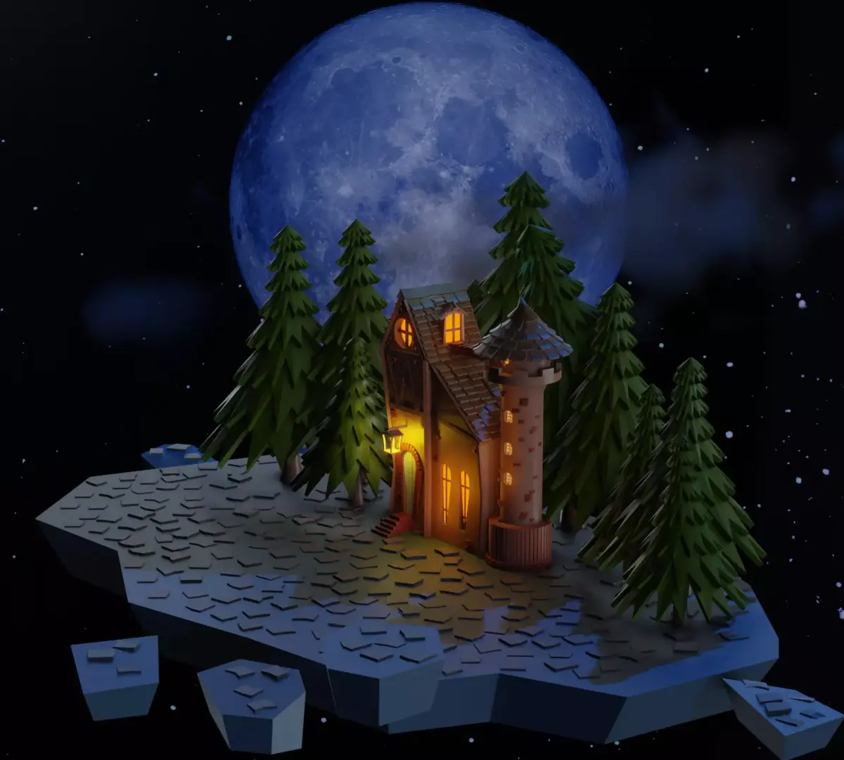 house in the clouds 3D model