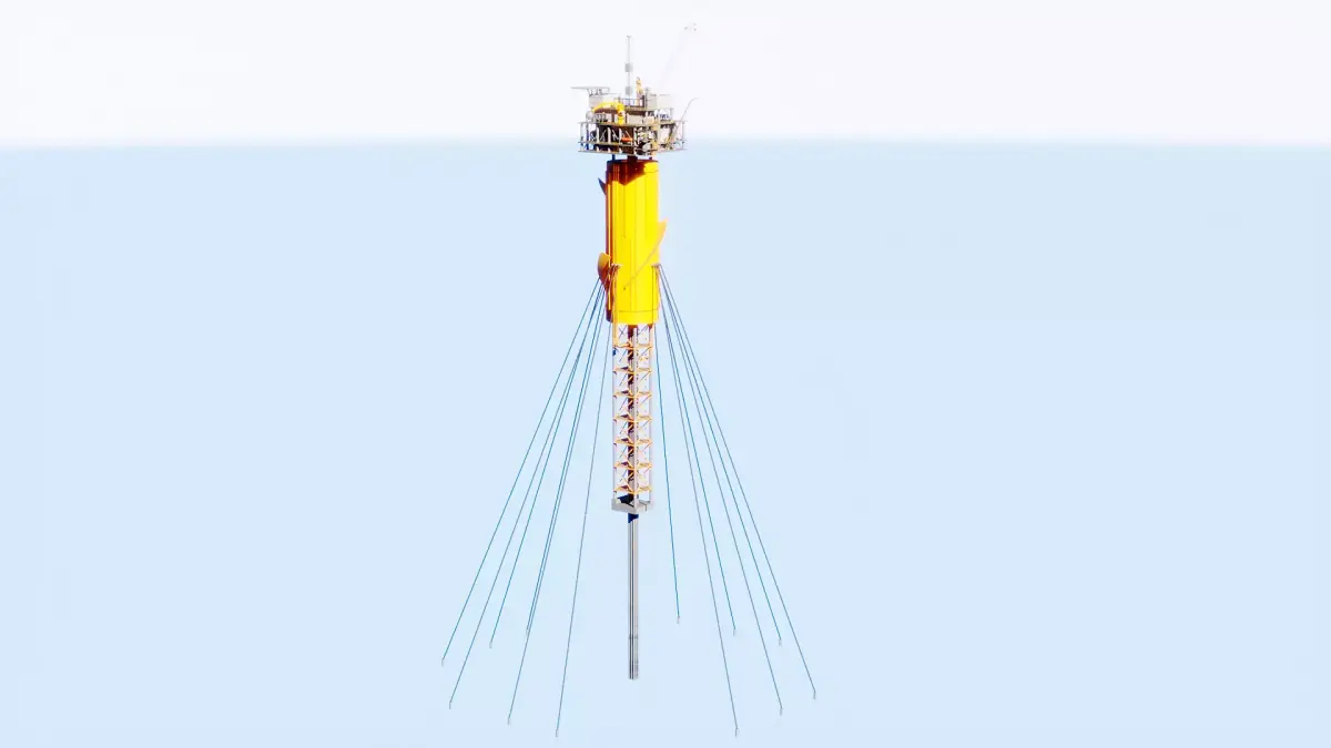 SPAR Leg Oil Rig Low-poly 3D model