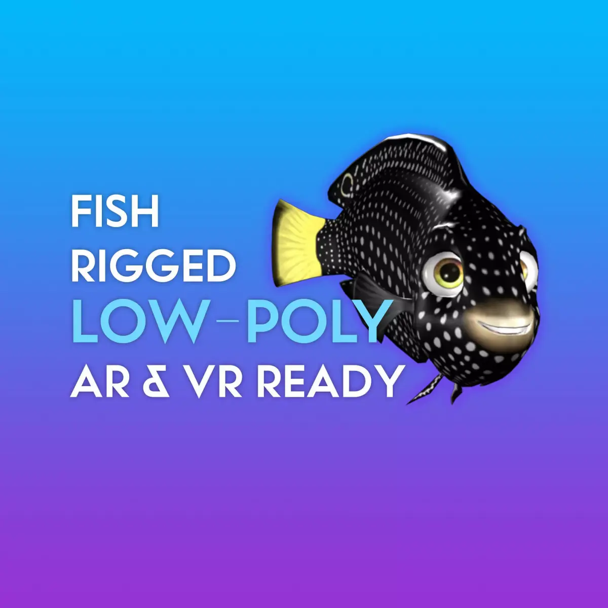 3D Cartoon Fish - Tamarin Wrasse Low-poly 3D model