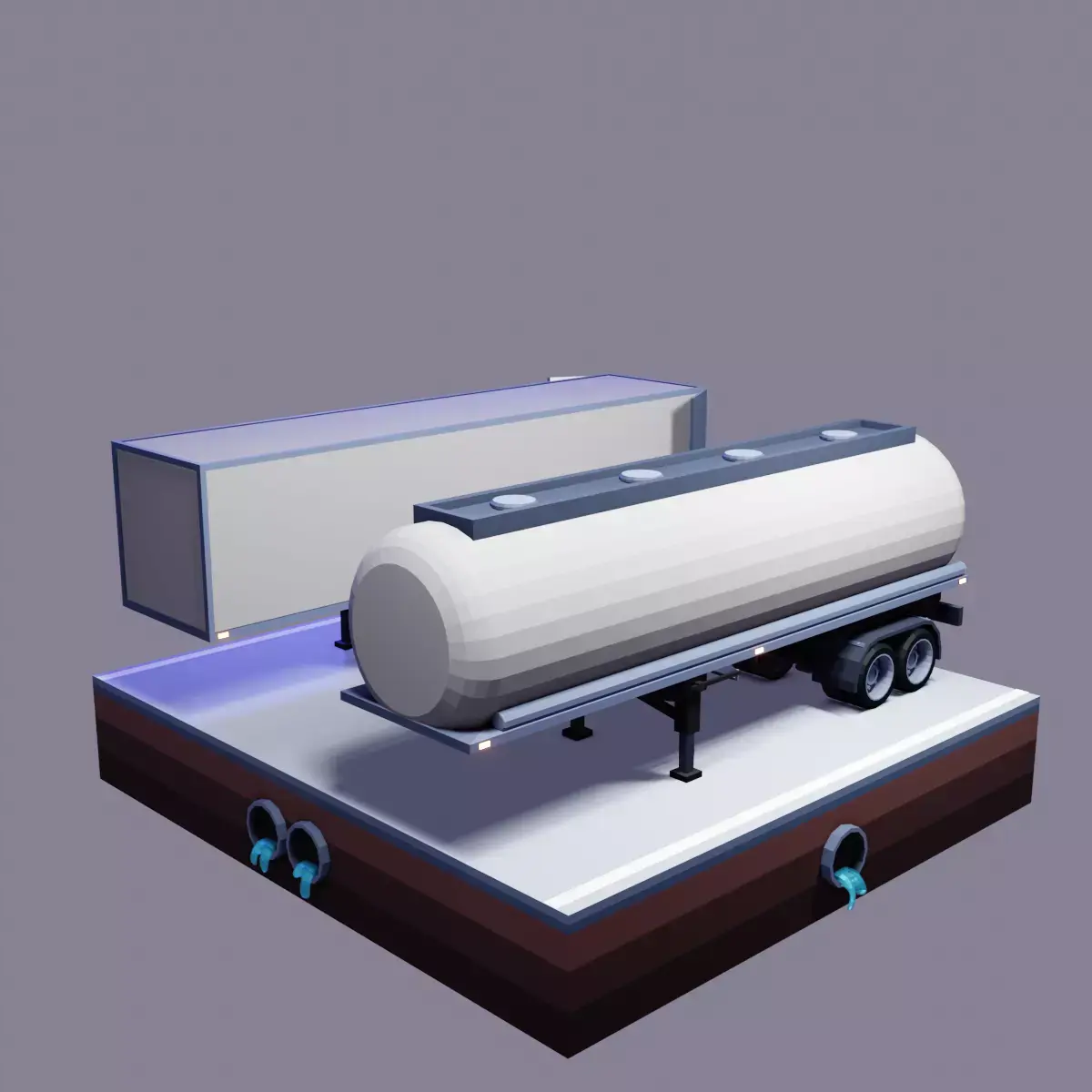 Truck Trailers Low-poly 3D model